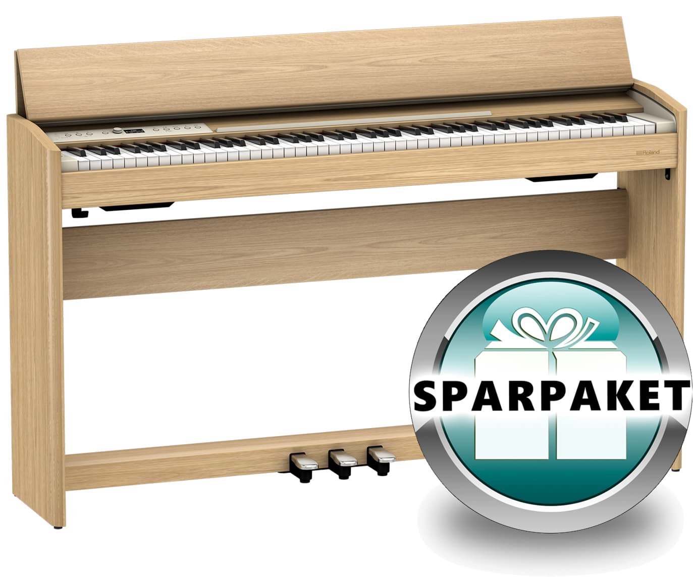 Roland F-701 LA Digitalpiano Eiche Hell - Sparpaket
